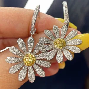 Fashion Sunflower Droop Earrings Bohemian Vacation Style Flower Hanging Earrings Sweet Beach Style Vacation Ear Decoration