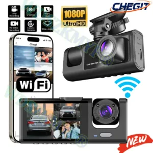Wifi 3 Channel Dash Cam Night Vision Loop Recording & 2" IPS Screen 1080P 2/3Camera DVR Recorder, Video Recorder, Vehicle DVR