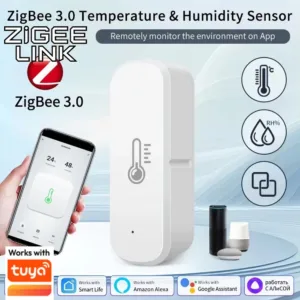 Smart Zigbee 3.0 Temperature Humidity Sensor Smart Thermometer Hygrometer Real-Time APP Remote Alarm for Tuya 2MQTT Alexa Google